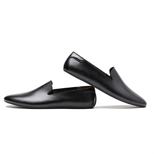 Men's Loafers Shoes Tuxedo Toafers Pointed Toe Genuine Leather Slip Resistant Flexible Lightweight Casual Slip-ons4