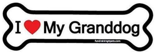 I Love My Granddog Bone Fridge Dog Gift Puppy - Sticker Graphic - Auto, Wall, Laptop, Cell, Truck Sticker for Windows, Cars, Trucks