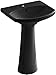KOHLER K-2362-1-7 Cimarron Pedestal Bathroom Sink with Single-Hole Faucet Drilling, Black Black