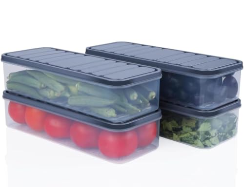 Image of Air Tight Plastic Storage Containers Set for Kitchen | Pantry Organizers Kitchen Accessories Items,Fridge Storage Boxes | Leak-Proof, Durable, and Space-Saving (1200.0, Milliliters, 4 Containers)