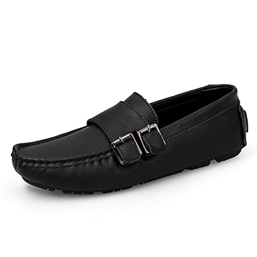 Mens Loafers Monk Strap Vegan Leather Stitching Details Round Toe Comfortable Flexible Lightweight Party Casual Slip On