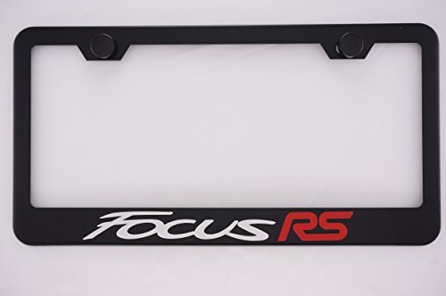 Fit Ford Focus RS Matt Black Liecnese Plate Frame with Caps