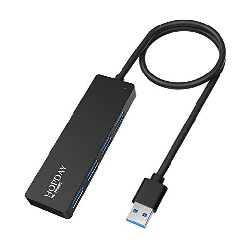 Hub USB 3.0, HOPDAY Hub USB avec 4 Ports USB 3.0 Compatible pour Macbook/Mac Pro/Mini/Surface Pro/XPS/PC, Windows XP Vista 7 8 10, Plug-et-Play Cover