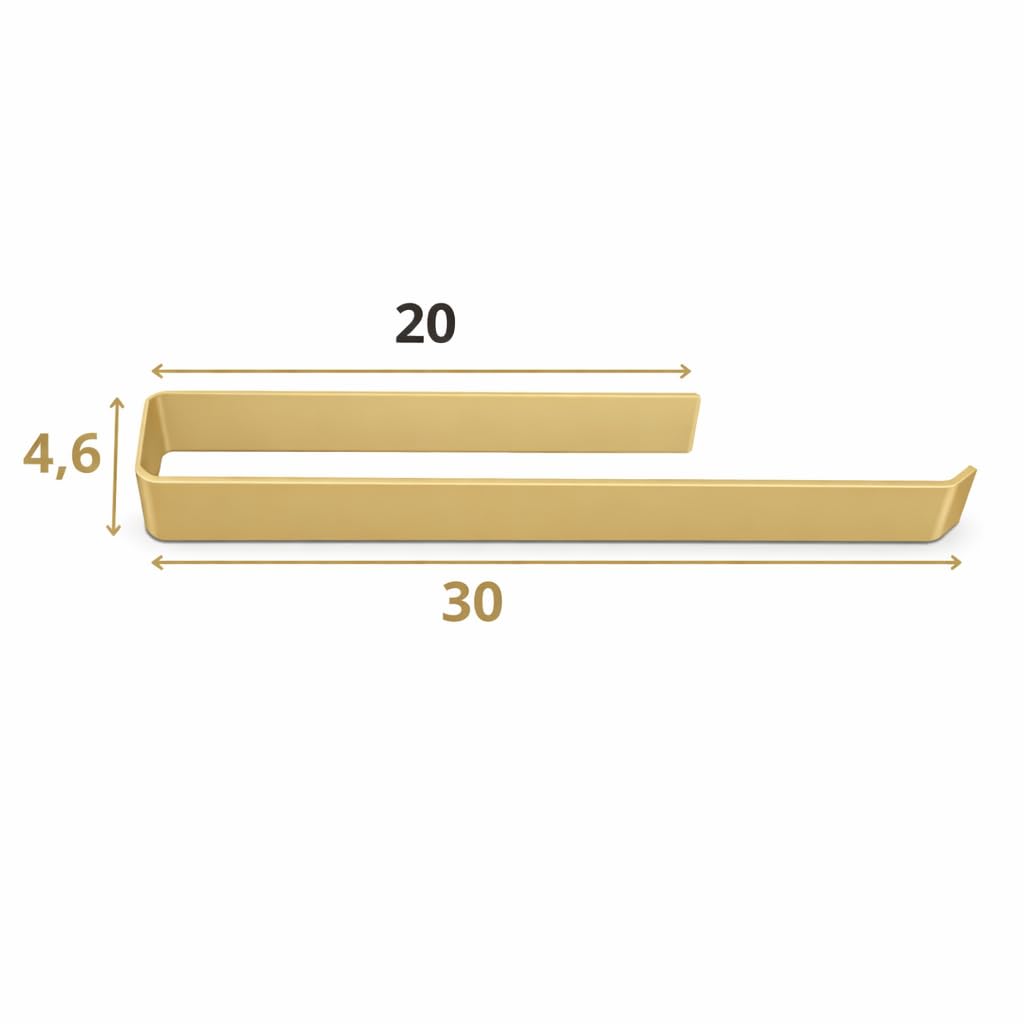 Toallero sin taladrar, Juego de 2 Unidades, Color Dorado, Ancho de 30 cm, Barra de Toalla de baño de Pared, Ganchos de Pared, Accesorios de baño 30 x 20 x 6 cm