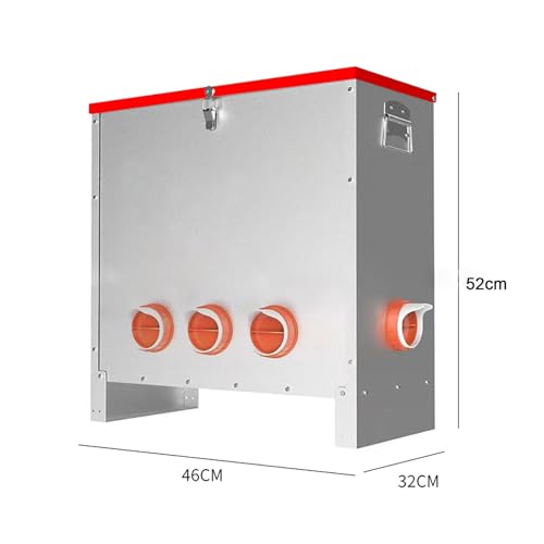 Comedero automático para aves de corral con pestillo y asa, dispensador de alimentos de gran capacidad resistente a la intemperie para pollos, bantamos, faisanes