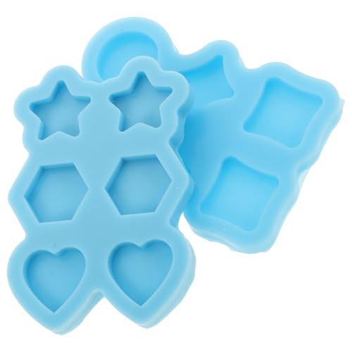 ibasenice Moules en Silicone pour Résine Époxy de Cœur et Étoile, Surface Lisse, Démoulage Facile, 2 Pièces pour Création de Boucles d'oreilles la Maison
