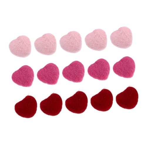 HOODANCOS Craft Decorative Felt Heart 15pcs Set Perfect for DIY Hairpin and Brooches