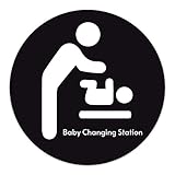 TRUSTY Baby Changing Station STICKER Sign for Walls (8-inches) Black