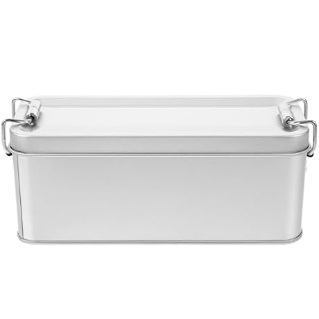 SHINEOFI Rectangular Silver Tin Cookie Jar with Lid, Metal Biscuit Storage Box for Candy and Bakery, Portable Food Container Suitable for Gift Giving and Kitchen Organization