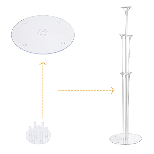 Rubfac 6 Sets Of Balloon Stand Kits, Upgraded 28" Height Clear Table Balloon Centerpiece Stand For Table Floor Birthday Party Wedding Festival Halloween Christmas Balloons Decorations #TOP9