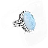 Material - Hergestellt aus 925er Sterlingsilber mit Larimar-Edelstein Abmessungen: 35,00 x 25,00 mm; Gewicht: 12,50 g.