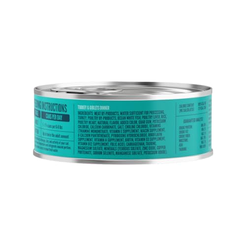 Image of A Strong Heart Canned Wet Cat Food, Turkey & Giblets Dinner - 5.5 oz Cans (Pack of 24), Made in The USA with Real Turkey & Savory Giblets