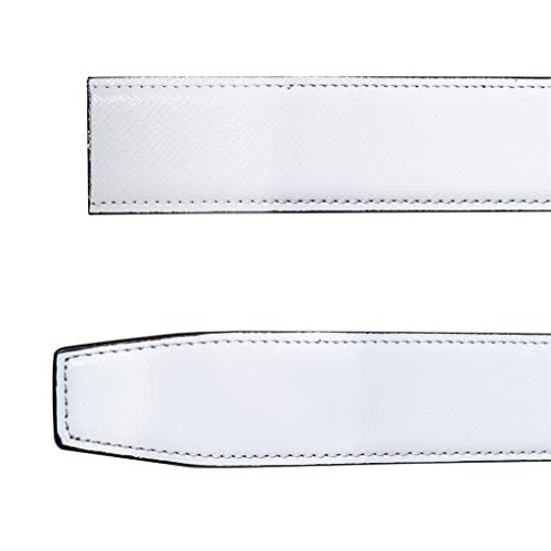 KKNERVEQ White Men Leather Belt Male Black Automatic Buckle Cowhide Leather Men Belt (Color : A Size : 130cm) - Image 5