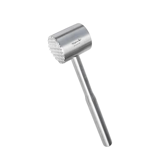 Meykers Meat Tenderizer Mallet | Dishwasher Safe | All 304 Stainless Steel | Perfect Weight | Meat Hammer Pounder Flattner Beater | for Steak Beef Chicken Pork | Kitchen Tool for Cooking