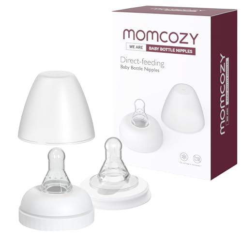 Image of Momcozy Natural Nipples for Breast Milk, Seamless Transition Between Bottle and Breast, Helps Relieve Colic (Slow Flow/Natural Flow), for Momcozy Breast Milk Storage & Feed Kit