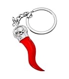 Maße: 11,5 x 3 cm Schlüsselanhänger, Taschenschmuck, Rotes Chilischhorn, Glücksbringer