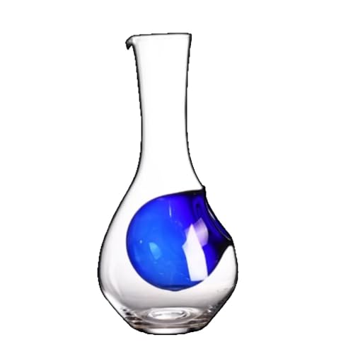 ITMEAT輝く水晶ガラス製 アイスジン専用クーラー あふれる氷酒サーバー 洗練されたデザインが来客をもてなす (アイスワインジョッキ(青)450ml)