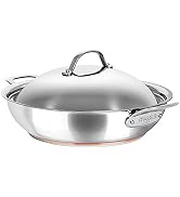 Chasseur Le Cuivre Chef's Pan with Lid, 5.6 Litre Capacity, Stainless Steel/Copper