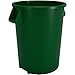 Carlisle FoodService Products Bronco Green 20 Gallon Round Waste Bin Trash Container - 84102009 - Pack of 6