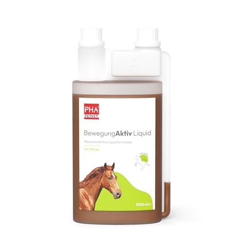 PHA BewegungAktiv Liquid für Pferde - Unterstützt Gelenke, Knorpel, Sehnen & Mobilität, mit MSM, Glucosamin, Chondroitin, Vitaminen, Mineralien, 1L