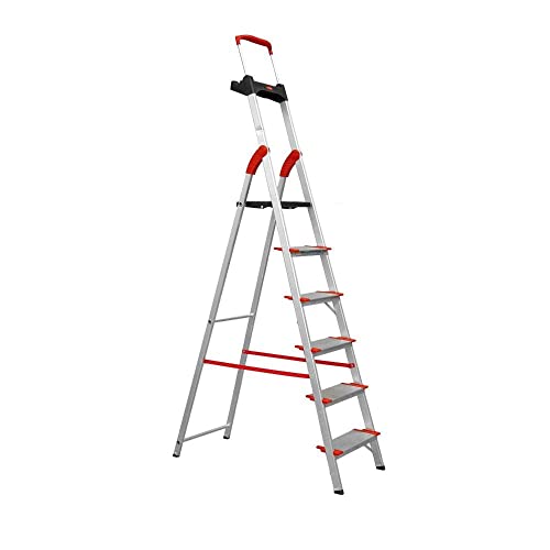 Escada Dobravel 6 Degraus Confort em Aluminio Alumasa 150 kg de de Capacidade