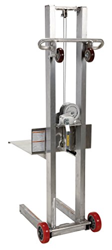 Vestil Allw-2020-Fw Aluminum Lite Load Lift Winch, 3-1/4" - 58" Height Range, 20" Length X 20" Width Platform, 400 Lbs Capacity #TOP3