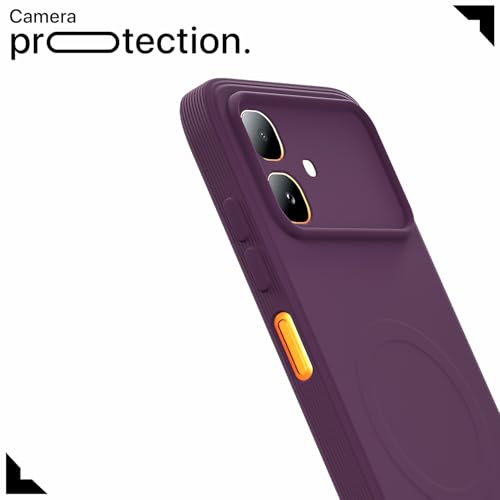 Image of Pikkme Back Cover for Infinix Smart 20 Soft Matte Silicone Mag-Safe Design (Mag-Safe Not Support) Camera Protection | Slim Fit Bumper Cover (Purple)
