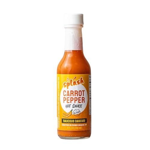 Splash Café Carrot Pepper Hot Sauce - 5 Oz Bottle of Hot Sauce - Gourmet...