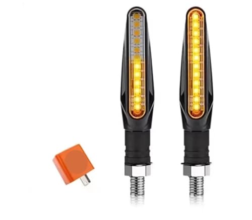 Feu arrière clignotants de moto universels à lumière ambre dynamique LED DRL