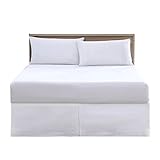 Split Corner Magic Pleated Bed Skirt 26 - InchTailored Drop, Soft Double Brushed Premium Microfiber Bed Skirt for Adjustable Beds Wrinkle Free(Twin,White)