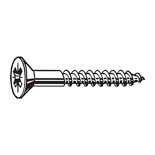 #14 x 1-1/2 Phillips Flat Head 18-8 Stainless Steel Wood Screws, 100 pk.