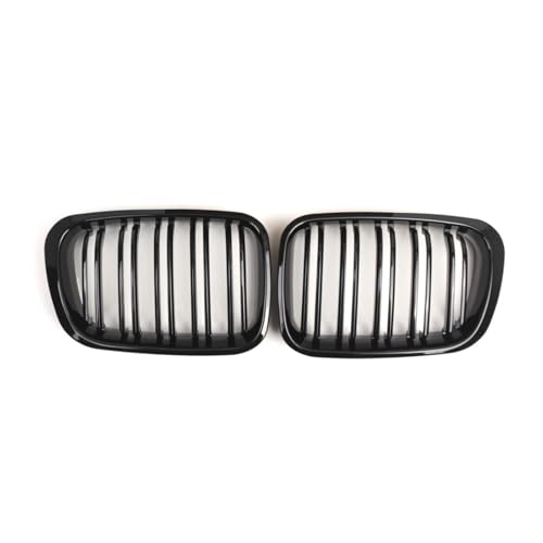 Rejillas delanteras para Serie 3 E46 (1998-2001), rejilla de doble línea negra compatible con 325i