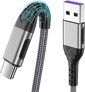 USB Type C Cable, 3 meter (10ft Fast) USB Type C Charging Cable for Android/Phone/Pad/Laptop, Type C Charger Braided USB Cable Compatible withi Phone 16/15/Pro/Plus/Max/Sam.Sung-Silver