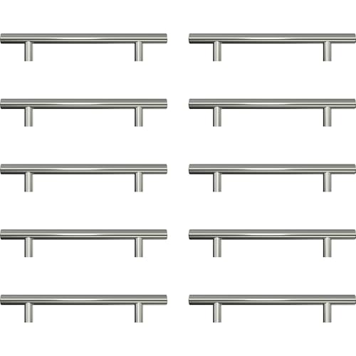 AwmnSrman Tiradores Cocina Tiradores Armarios 10 Piezas 128MM Acero Inoxidable Lnstalación de Agujeros Lnstalación de Agujeros Plata