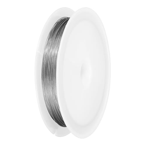 PATIKIL 66FT (20m) 0.012inch (0.3mm) 7-Strand Bead String Wire, Stainless Steel Nylon Coated Bead Cord Stringing Wire for Jewelry Bracelet Beading Making, Silver