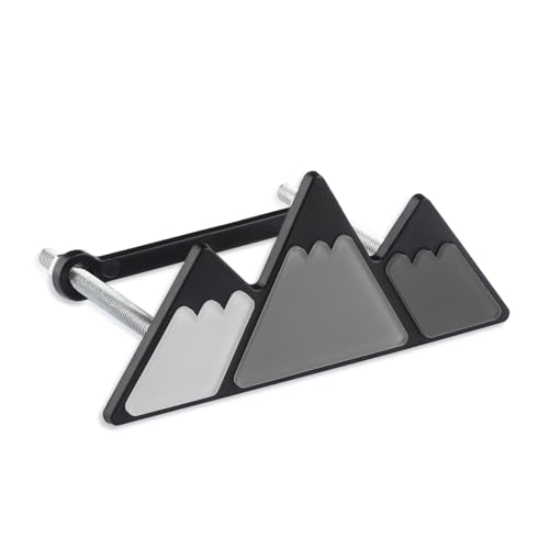 Tri-Color Car Emblem for Mesh Gille,Waterproof Car Emblems and Badges with Triangle Mountain Design,Cool Car Badges Front Grill Emblem,Cute Car Accessories for Women & Men (Gray)