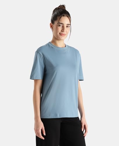 Image of Jockey A159 Women's Super Combed Cotton Rich Oversized T-Shirt with Side Slits