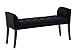 Chaise Longue Cleopatra in Tessuto Chesterfield Imbottita I Panca Fondo Letto Panchina Interno Gambe in Legno 130x40 CM, H 65 CM, Colore:Nero, Colore del Telaio:Antico Scuro