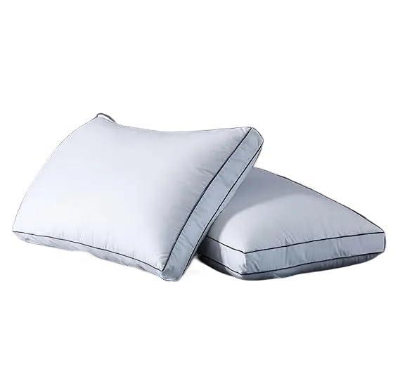 Goose Feather Down Pillows Queen Size Set of 2 Luxury Hotel Collection Bed for Sleeping Surrounded Pi