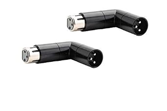 Rotatable XLR Angle Adapter Dual Male and Female | L-Shaped Connector Metal Adapter with 4 Adjustable Angle Positions