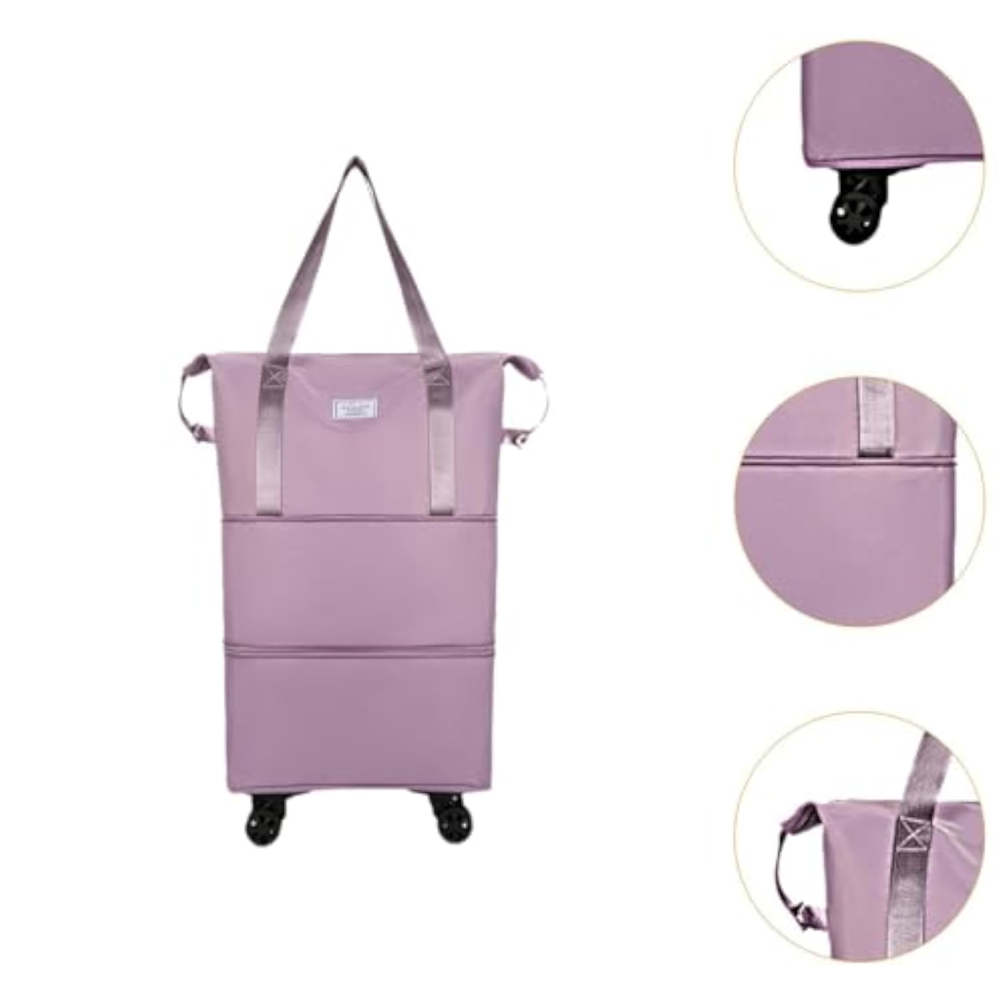 Foldable Travel Duffel Bag with Wheels, Expandable Design