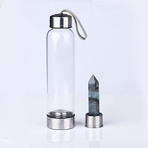 Énergie de guérison par bouteille d'eau cristal labradorite contre la fatigue
