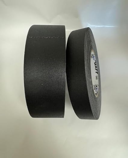Peak Adhesive Tape & Supplies 2 Rolls of Black Gaffers Tape for Stage Marking, Wire Bundling, Arts and Crafts and Much More, 2" and 1" Rolls