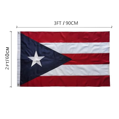 Drapeau de Porto Rico brodé ultra robuste 210D résistant extérieur - 2