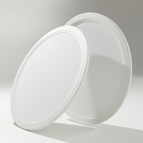 Plafonnier LED détection mouvement lot 2 lampes plates 18W
