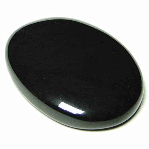 INDIA HERSTELLUNG Natürlicher schwarzer Turmalin Kristall Cabochon zum Schutz vor negativer Energie & bösen Blick-B0B5LP7MZZ, Silber, Erstellt Saphir, Silber, Kreierter Saphir
