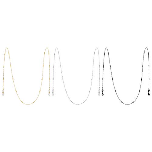 Lurrose 3Pcs Cadeias De Óculos de Metal Óculos Titular Cadeia Óculos Corda Ao Redor Do Pescoço Cinta