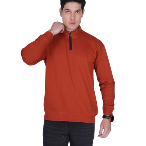 Image of Men's Lightweight Front Zip Pullover - Trendy Fleece Sweatshirt for Winter Wear