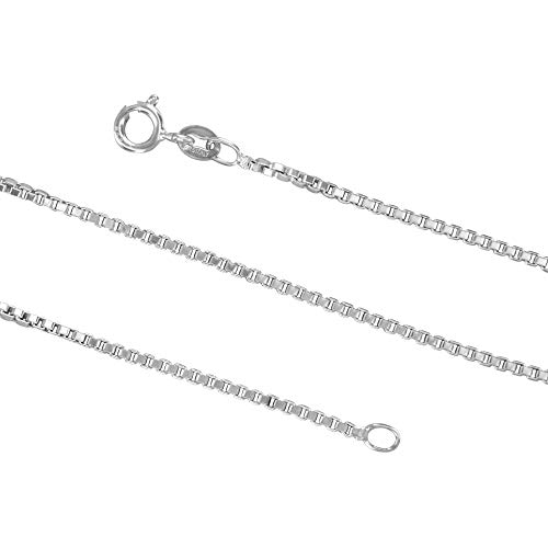 925 Sterling Silver 1.5mm Box Chain Necklace, Silver Chain Necklace