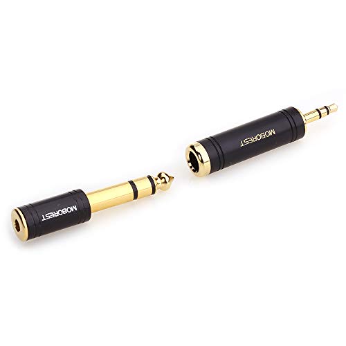 Moborest 3.5Mm M To 6.35Mm F Stereo Pure Copper Adapter, 1/8 Inch Plug Male To 1/4 Inch Jack Female Stereo Adapter, Can Be Used Conversion Headphone Adapte, Amp Adapte, Black Fashion 2-Pack #TOP6